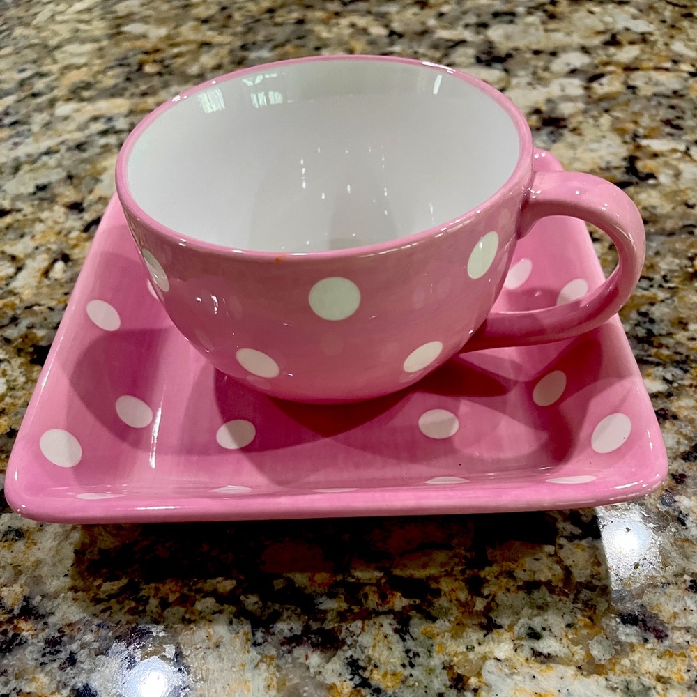 Pampered chef breast cancer awareness large mug and saucer set